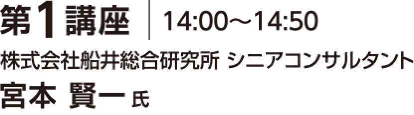 第１講座 14:00～14:50 株式会社船井総合研究所 シニアコンサルタント 宮本賢一氏