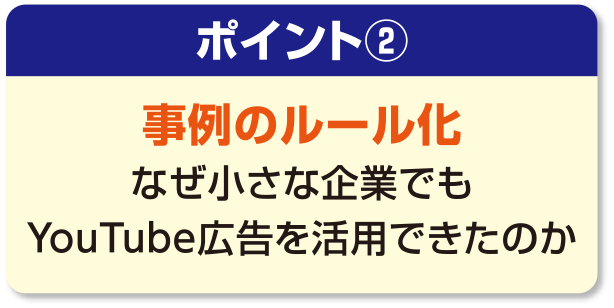 ポイント②[事例のルール化]なぜ小さな企業でもYouTube広告を活用できたのか